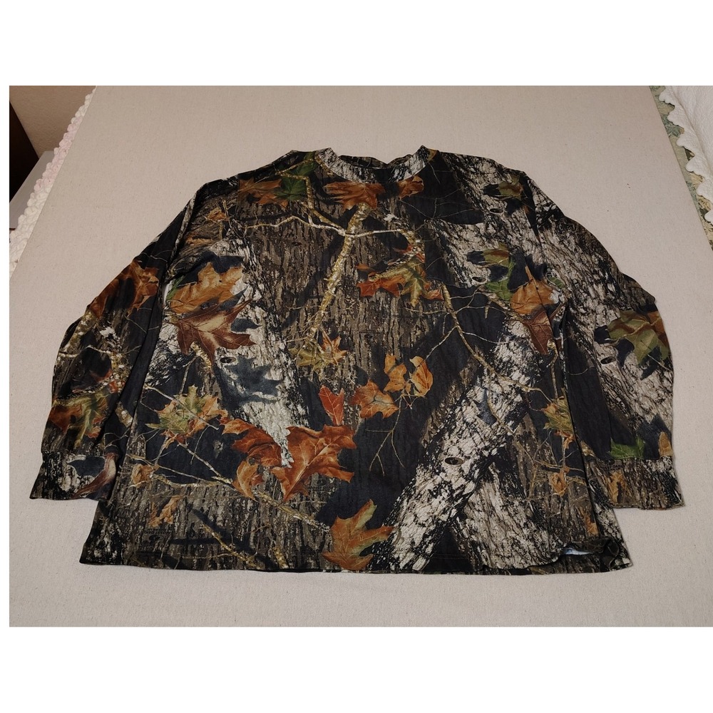 Russell Outdoors Camo Long Sleeve Shirt Men's 3XL Tree Bark‎ Leaf Hunting PP